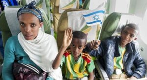 Ethiopian Jewish immigrants making Aliyah by plane